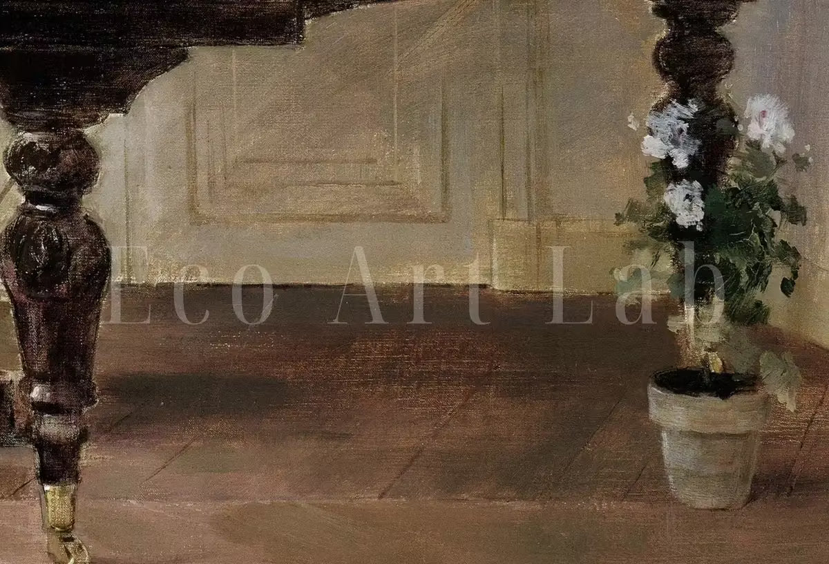 Woman Pianist | Vintage Oil Painting Printable | Rustic Antique Print | Musician Portrait Downloadable | Vintage Woman Playing Piano – Printable Wall Art