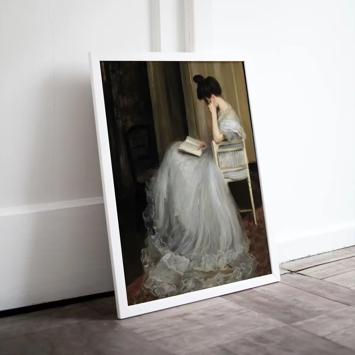 Woman Reading Art Print | Victorian Painting | Moody Portrait Woman Painting | Vintage Dark Academia Digital Printable | Antique Wall Decor – Printable Wall Art