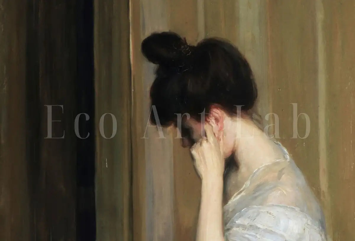 Woman Reading Art Print | Victorian Painting | Moody Portrait Woman Painting | Vintage Dark Academia Digital Printable | Antique Wall Decor – Printable Wall Art Digital Download – Digital Download