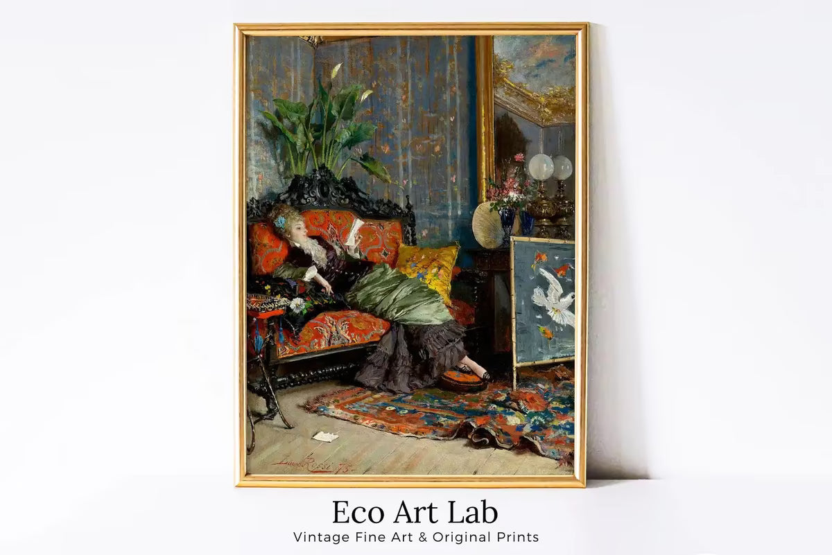 Woman Reading Portrait | Decadent Young Woman | Vintage Wall Art | Printable Art | Vintage Woman Portrait | Victorian Painting – Printable Wall Art