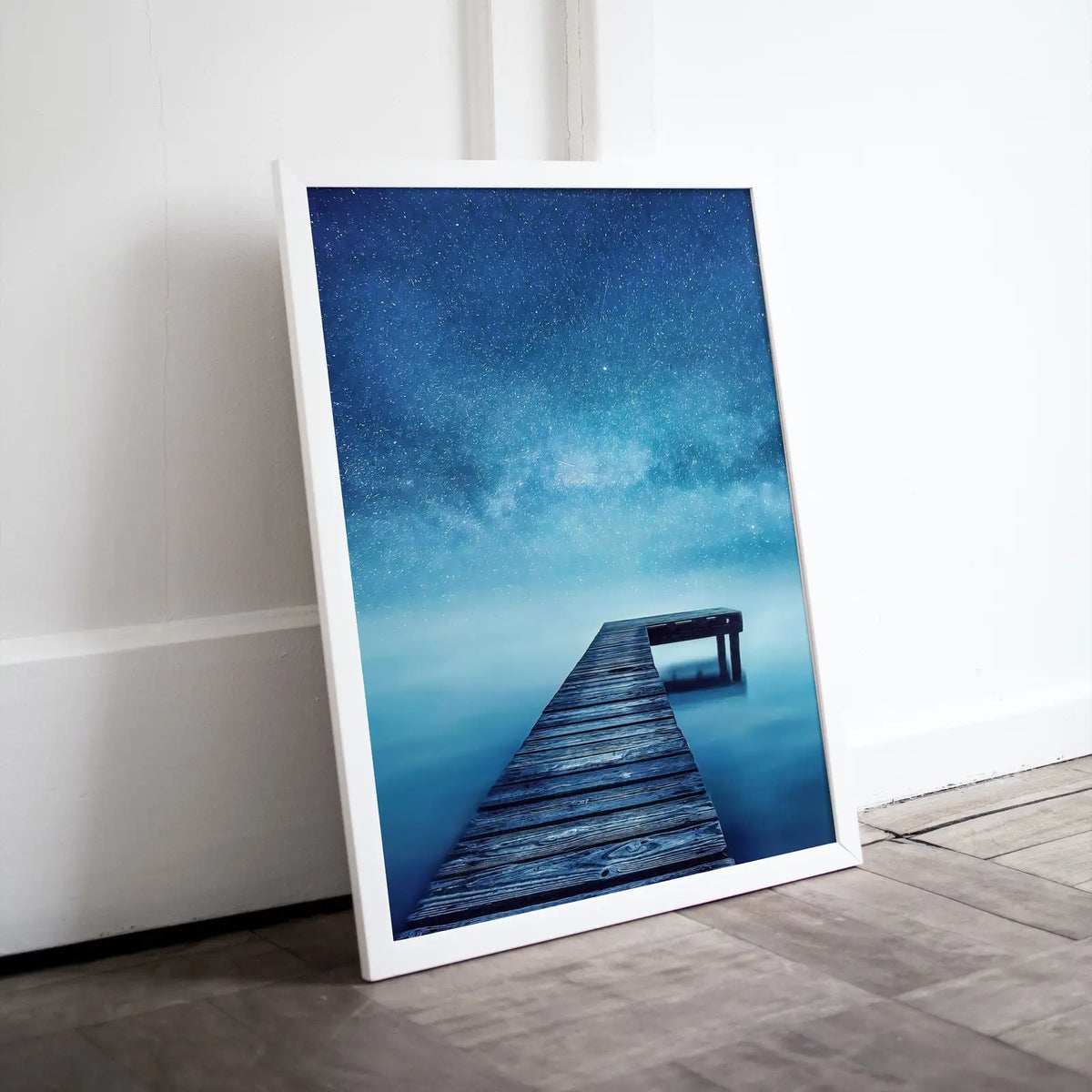 Included artwork preview showing first selection of artworks from Wooden Pier at Night Printable Wall Art, Wooden Pier Print, Pier on Lake Print, Starry Night Sky Lake Landscape Wall Decor, Wood Jetty.