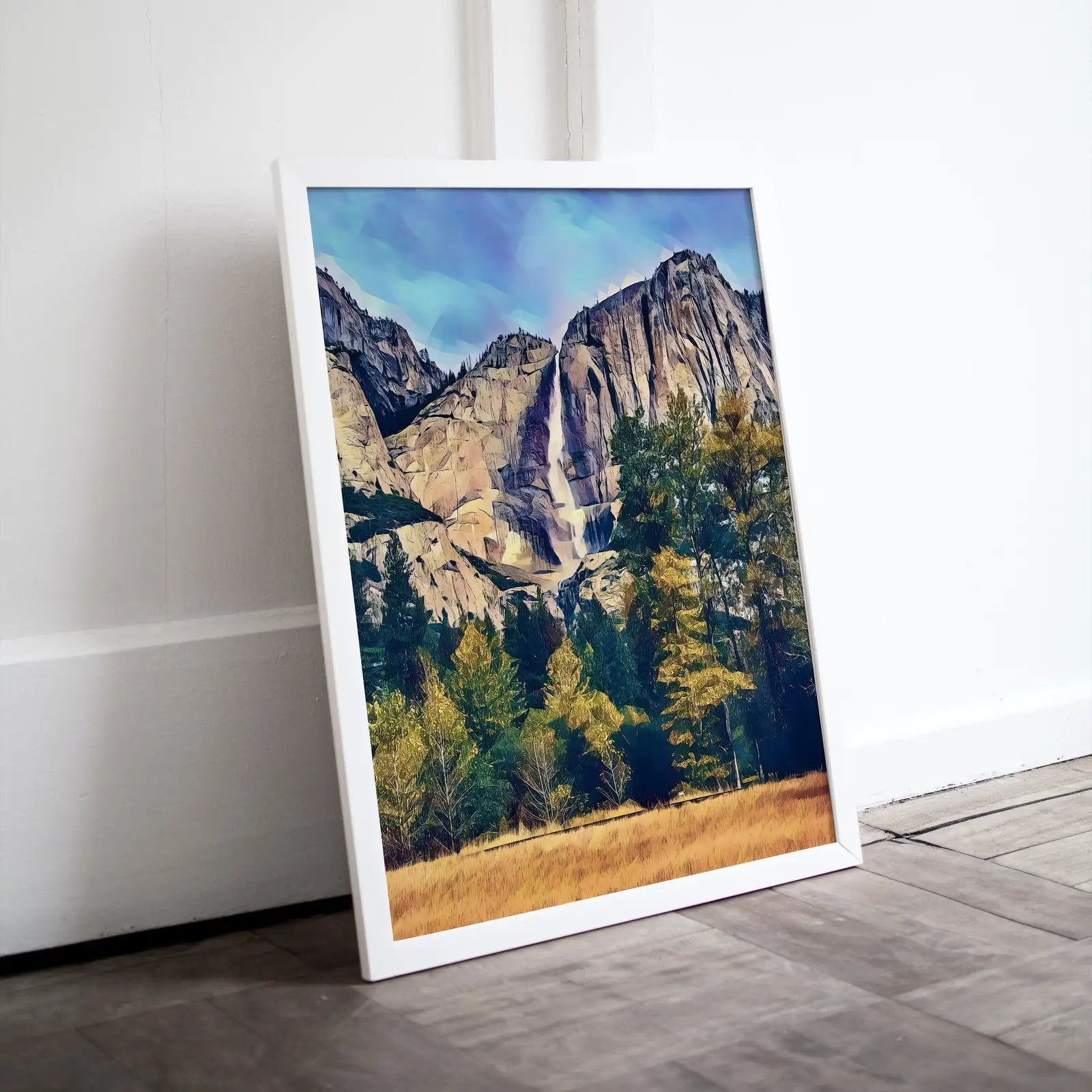 Yosemite Falls Wall Art Autumn Landscape Poster. Instant Download Yosemite Wall Art Digital Painting, Vertical Poster National Park Art – Printable Wall Art Digital Download – Digital Download