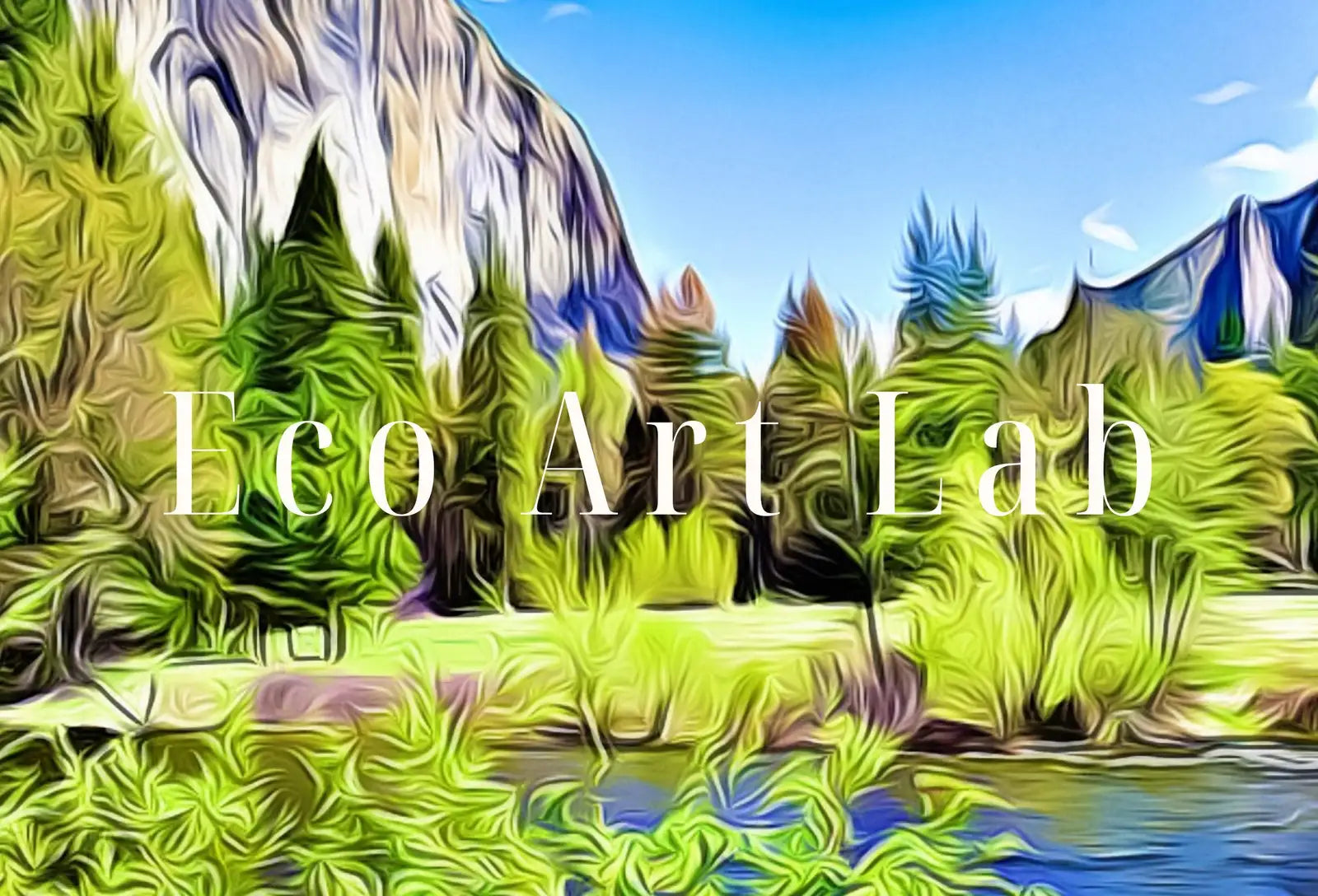 Detail view of artwork from Yosemite Mountains and River Frame TV Art Landscape Digital Download, Digital Art for Tv, Colorful Frame TV Art. (variation 1)