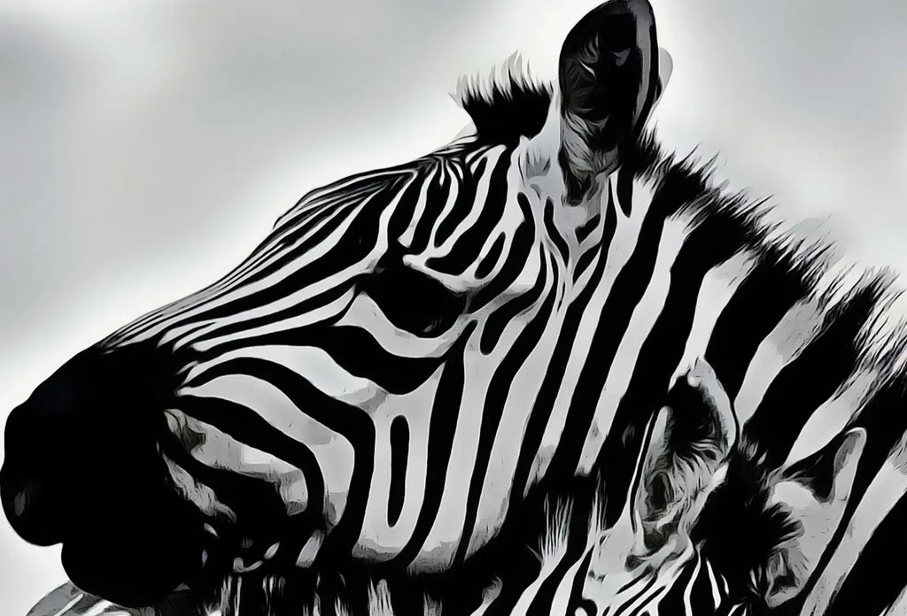 Art mural imprimable noir et blanc - Amour de zèbres. Impression numérique de zèbres en noir et blanc. Téléchargement instantané. Art d’animaux sauvages.