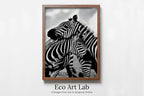 Art mural imprimable noir et blanc - Amour de zèbres. Impression numérique de zèbres en noir et blanc. Téléchargement instantané. Art d’animaux sauvages.