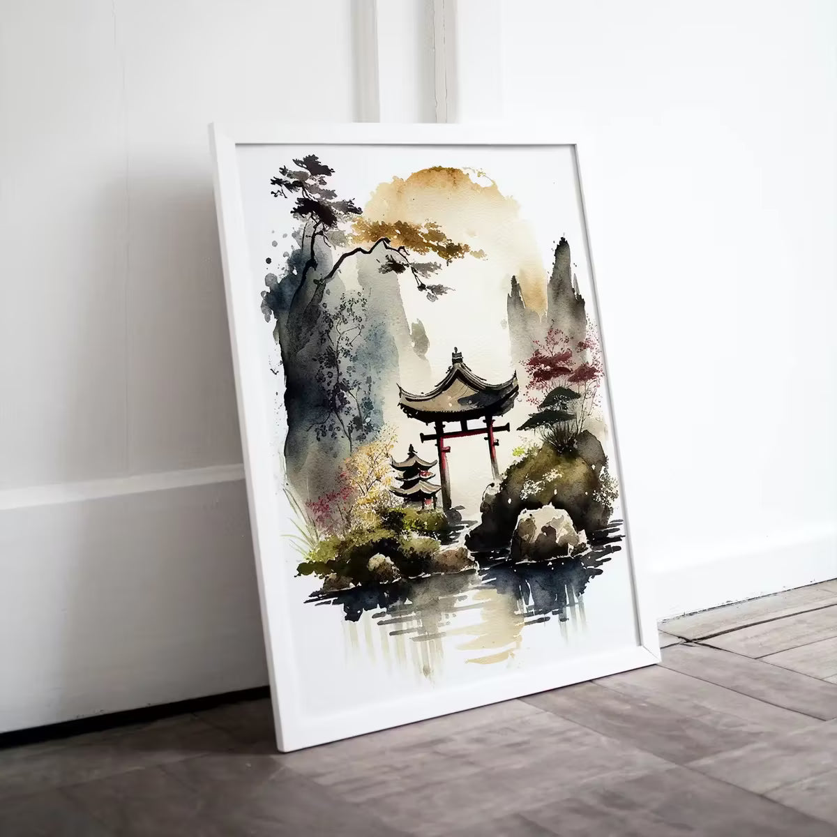 Zen Garden Printable Wall Art. Japandi Landscape. Instant Download Watercolor Zen Art. Japanese Wall Art. Spiritual Painting. Asian Wall Art – Printable Wall Art