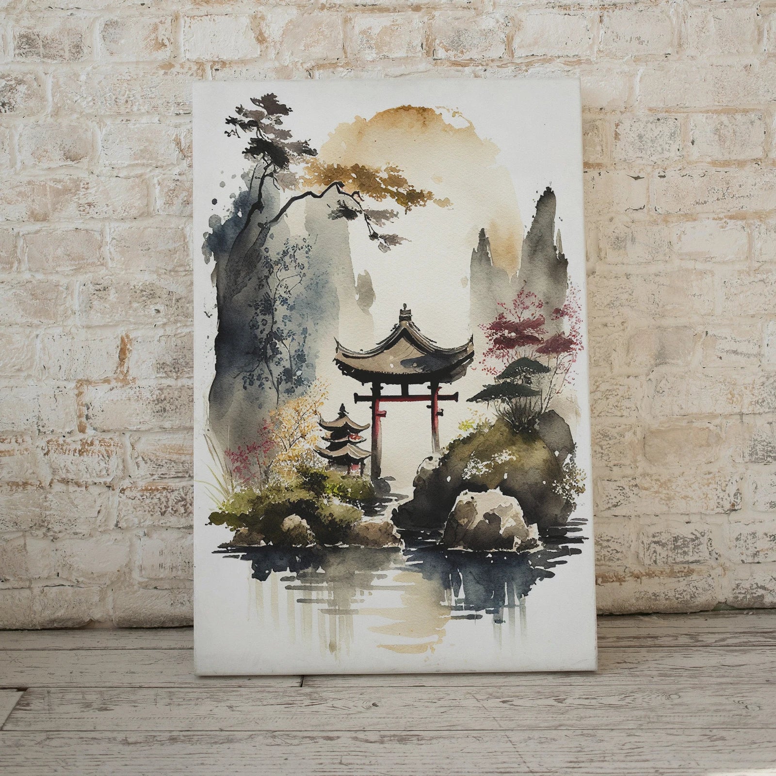 Zen Garden Printable Wall Art. Japandi Landscape. Instant Download Watercolor Zen Art. Japanese Wall Art. Spiritual Painting. Asian Wall Art – Printable Wall Art Digital Download – Digital Download