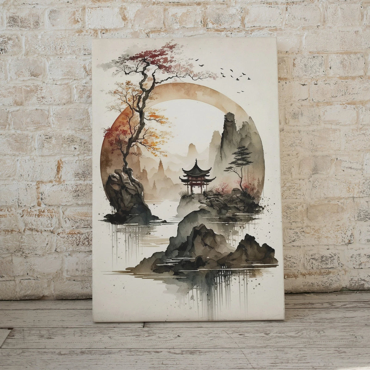 Included artwork preview showing first selection of artworks from Zen Landscape Wall Decor. Enso Circle Printable Wall Art. Modern Neutral Abstract. Wabi Sabi Print. Japandi Wall Art. Asian Wall Art.