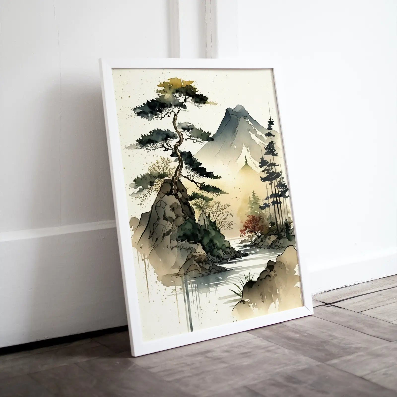 Zen Printable Nature Art. Abstract Forest & Mountain Watercolor Painting. Colorful Forest Landscape. Mountain Forest Art. Printable Wall Art – Printable Wall Art Digital Download – Digital Download