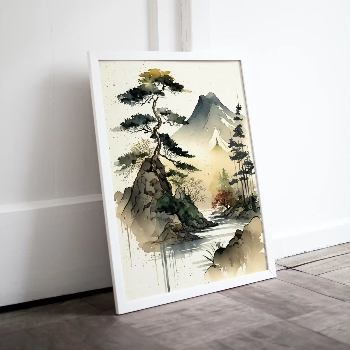 Zen Printable Nature Art. Abstract Forest & Mountain Watercolor Painting. Colorful Forest Landscape. Mountain Forest Art. Printable Wall Art – Printable Wall Art