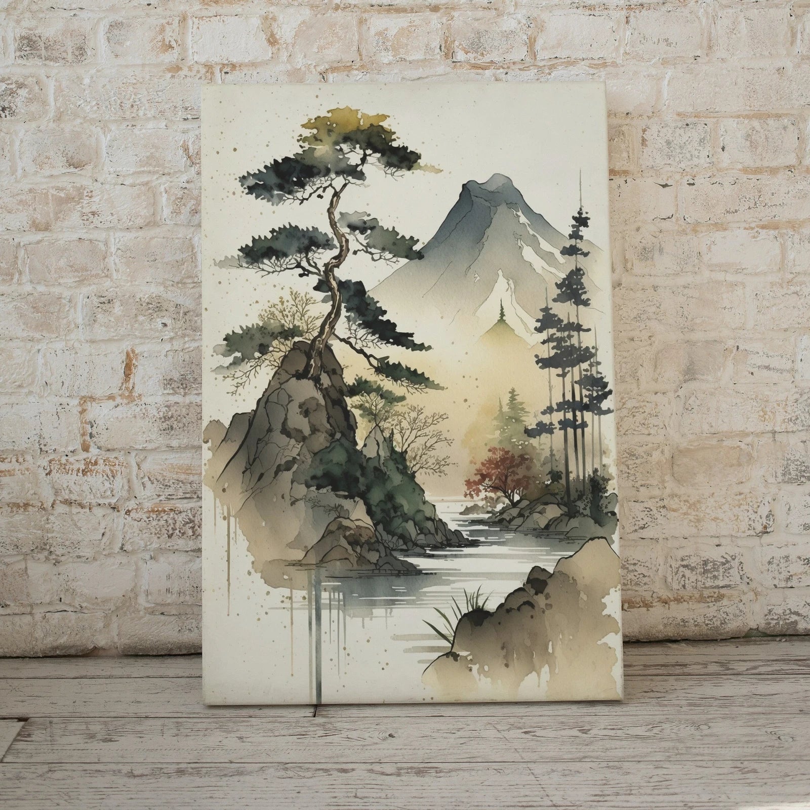 Zen Printable Nature Art. Abstract Forest & Mountain Watercolor Painting. Colorful Forest Landscape. Mountain Forest Art. Printable Wall Art – Printable Wall Art Digital Download – Digital Download